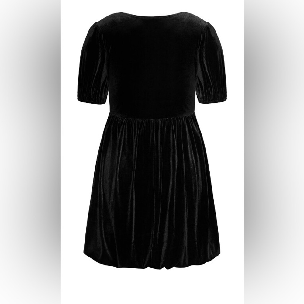 CITY CHIC Ada Black Velvet Mini Dress - Picture 3 of 16